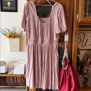 Pink Short Sleeve Dress